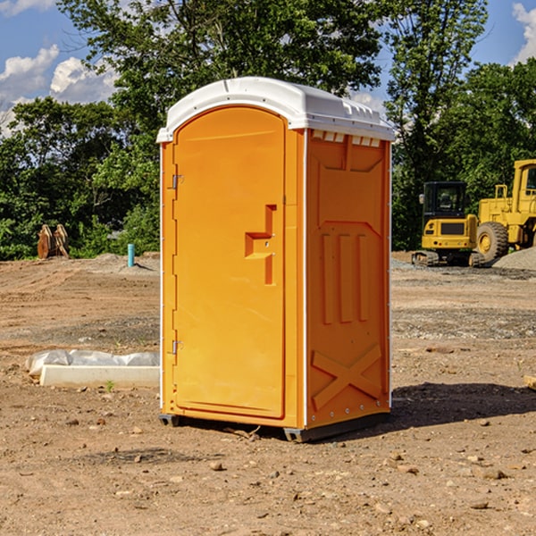 how often are the portable restrooms cleaned and serviced during a rental period in Rembrandt